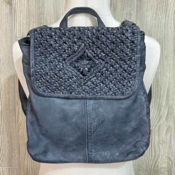 Frye and Co. Women\'s Esme Backpack Purse Blue with Textured Woven Flap main image 13